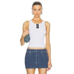 SAMI MIRO VINTAGE Scrap Tank in White & Black Medium New Womens Sleeveless Top